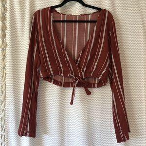 Urban Outfitters bell sleeve crop top